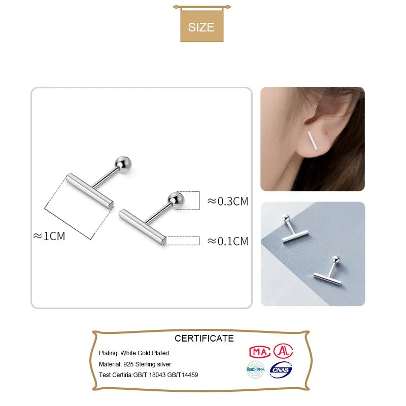 Minimalist Sticks Ch Raube Charm Ear Studs DA2103