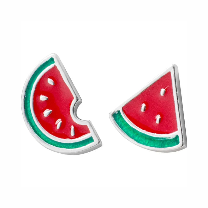 Jewelry Fashion Asymmetric Summer Watermelon Stud Earrings DS572