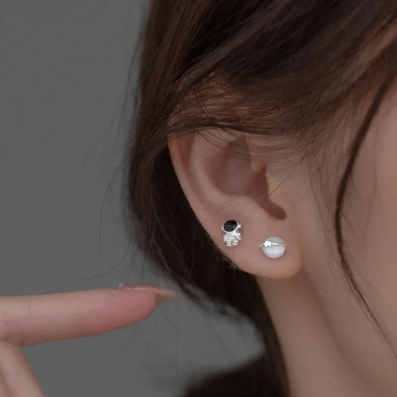 Opal Astronaut Ear Stud Star Asymmetry  DS3501