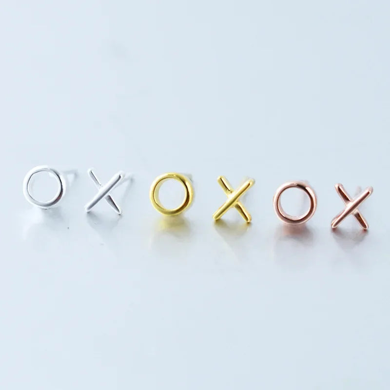 Fashion Cute Tiny Asymmetric X O Stud Earrings DS316