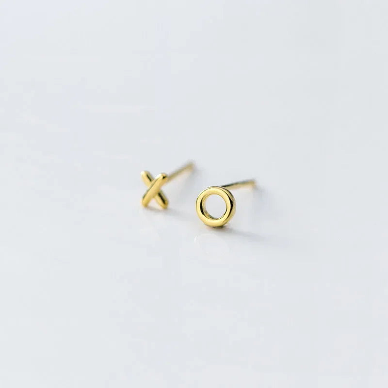 Fashion Cute Tiny Asymmetric X O Stud Earrings DS316