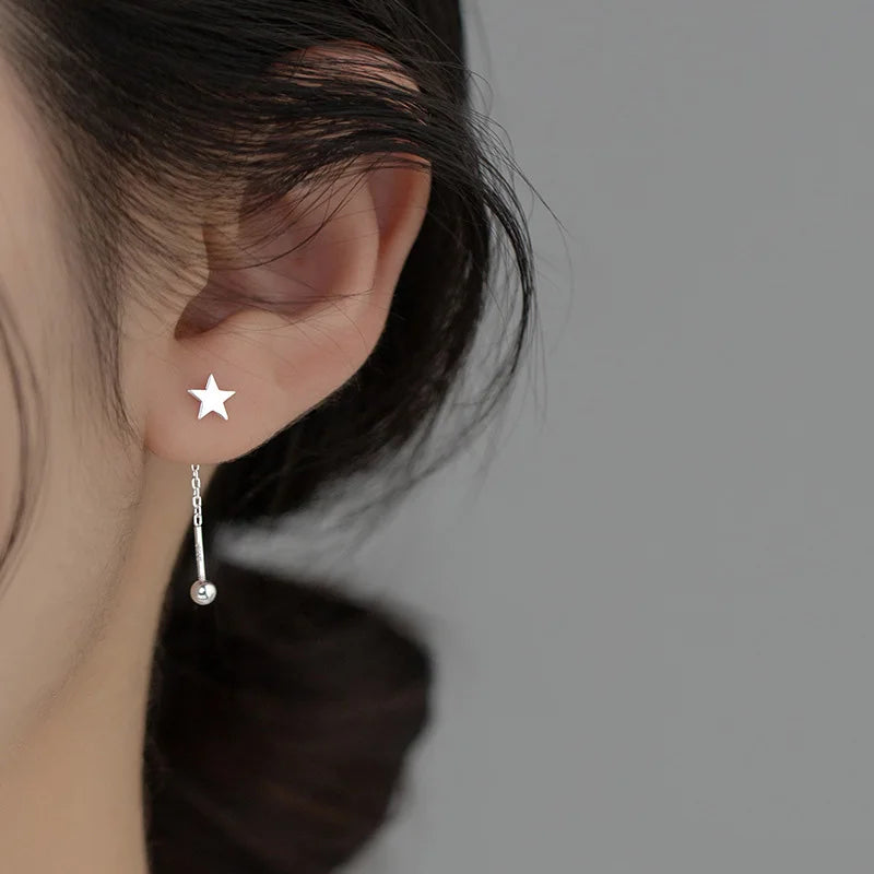 Heart Star Bead Screw Drop Earring DS4050