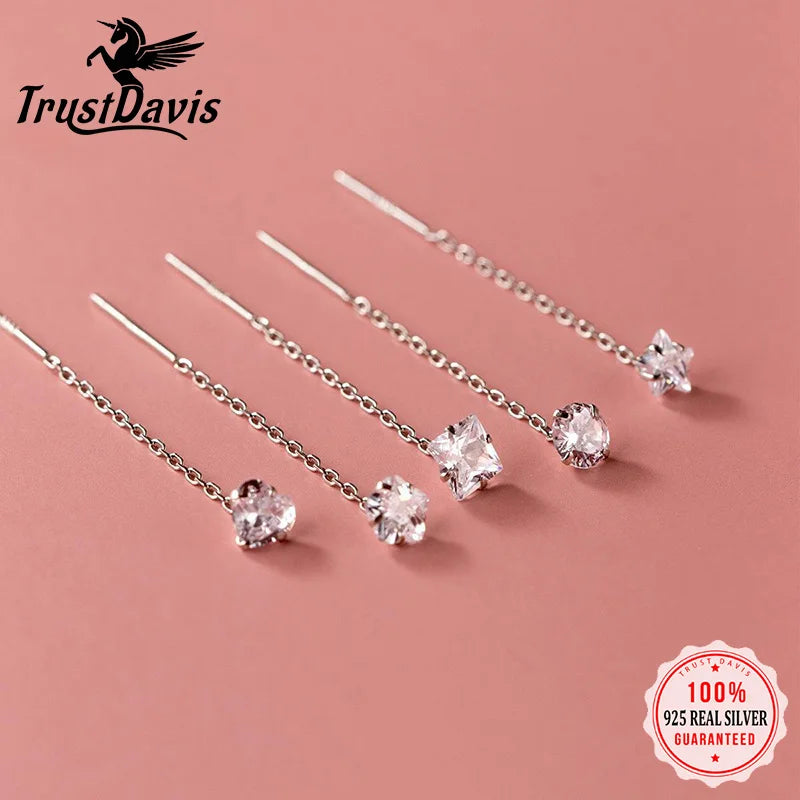 Ear Line Shiny Zircon Stones Drop Earring DS3434