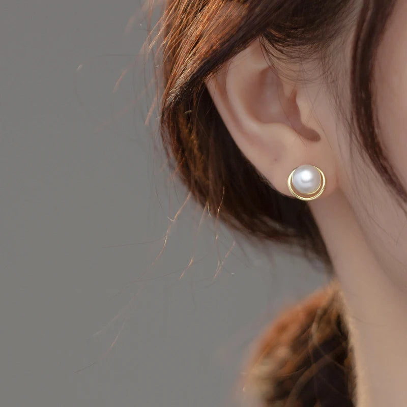 Synthetic Pearl Stud Earrings Birthday Gift DS3504