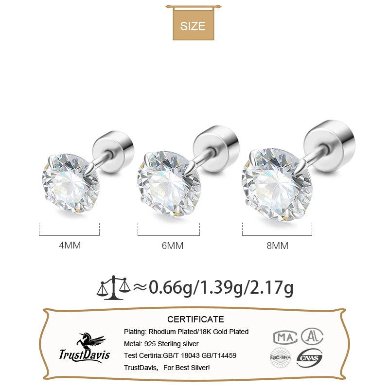 Fashion Zircon Screw Stud Earrings  DS3508