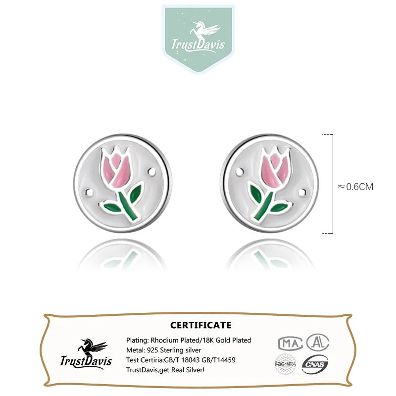 Flower Tulip Stud Earrings DS3970