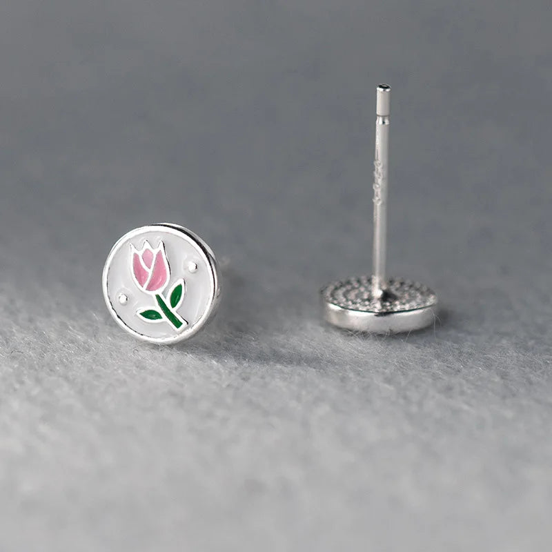 Flower Tulip Stud Earrings DS3970