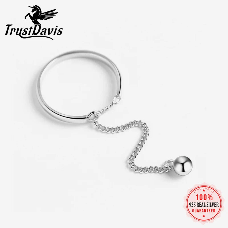 Sweet Beads Chain Open Finger Ring DA817