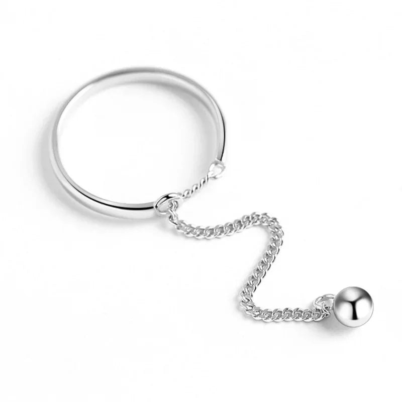 Sweet Beads Chain Open Finger Ring DA817