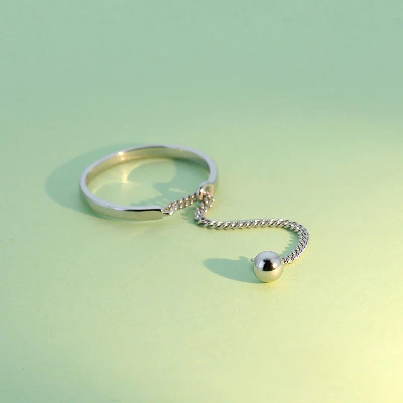 Sweet Beads Chain Open Finger Ring DA817