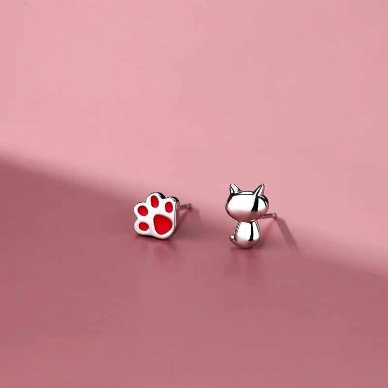 Sweet Cat Paw Stud Earrings DS3548