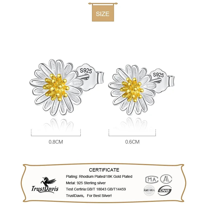 Sweet Daisy Flowers Stud Earrings DA905