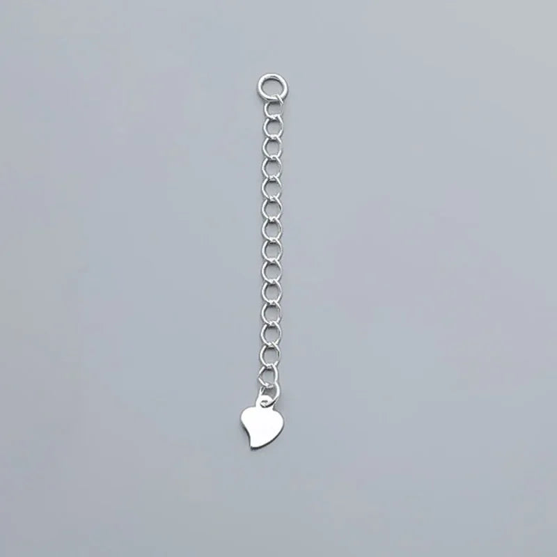 Heart-shaped Star Moon Tail Chain Necklace Extender Chain 925 Silver Jewelry DZ1210