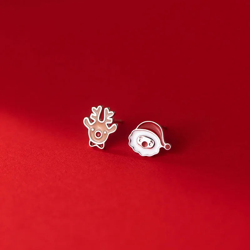 Lovely Santa Claus Deer Stud Earrings DS3362