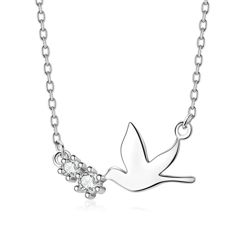 Fashion Sweet Dove CZ Collarbone Necklace DS965