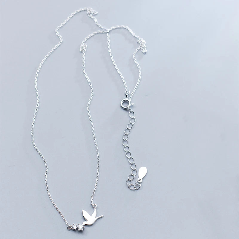 Fashion Sweet Dove CZ Collarbone Necklace DS965