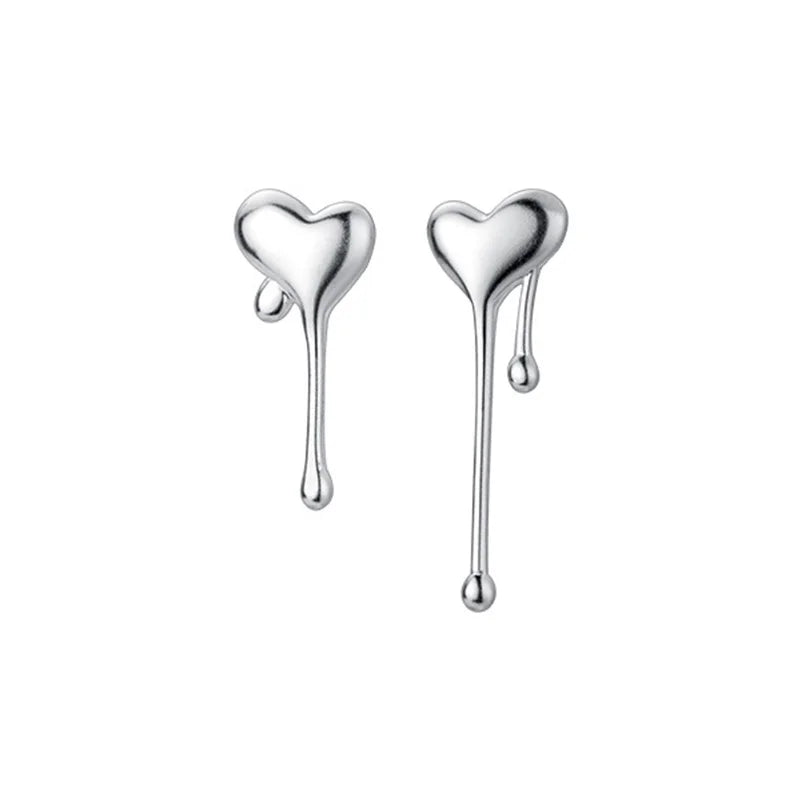 Fashion Asymmetric Romantic Heart Stud Earrings DA2324