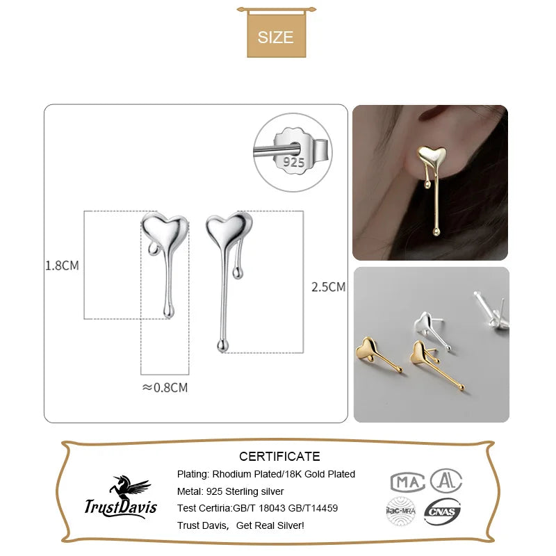 Fashion Asymmetric Romantic Heart Stud Earrings DA2324