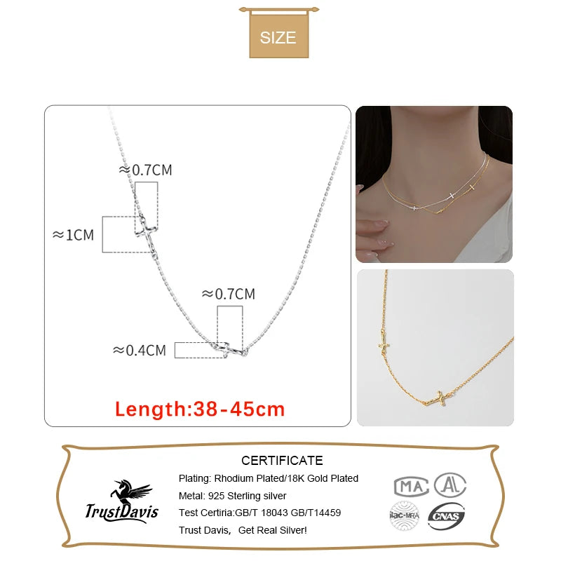 Fashion New Sweet Cross Pendant Necklace DA2495