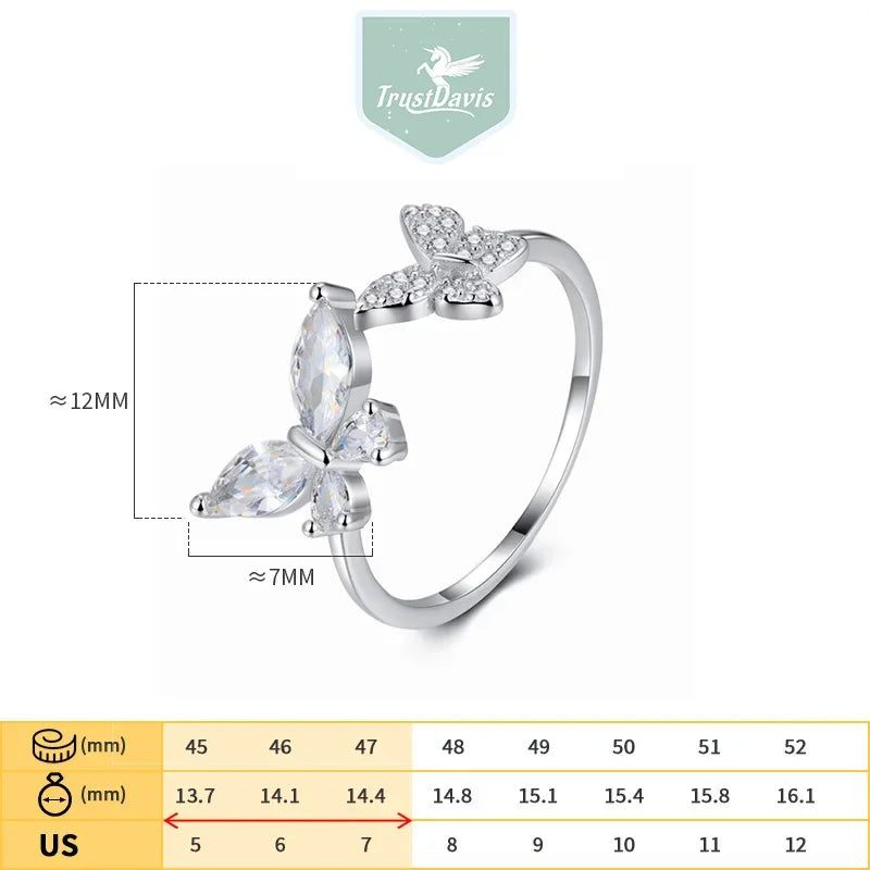 Fashion Sweet Insect Butterfly Adjustable Ring DG0182