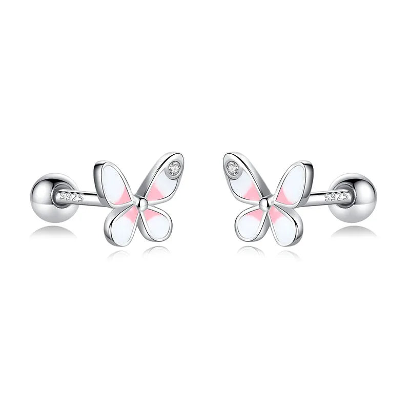 Fashion Sweet Mini Insect Butterfly Screw Stud Earrings DB082