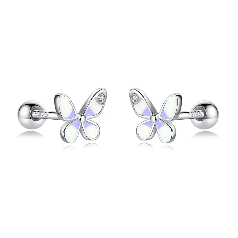 Fashion Sweet Mini Insect Butterfly Screw Stud Earrings DB082