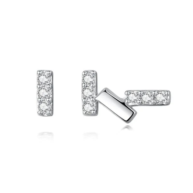 Fashion Tiny Asymmetric X O Dazzling CZ Charm Stud Earrings DA2116