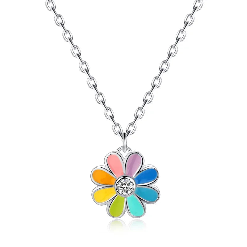 Cute Colour Flower Ring Earring Bracelet Necklace DK004