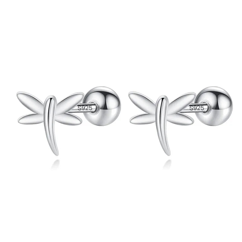 Cute Insect Dragonfly Screw Stud Earrings DG0179