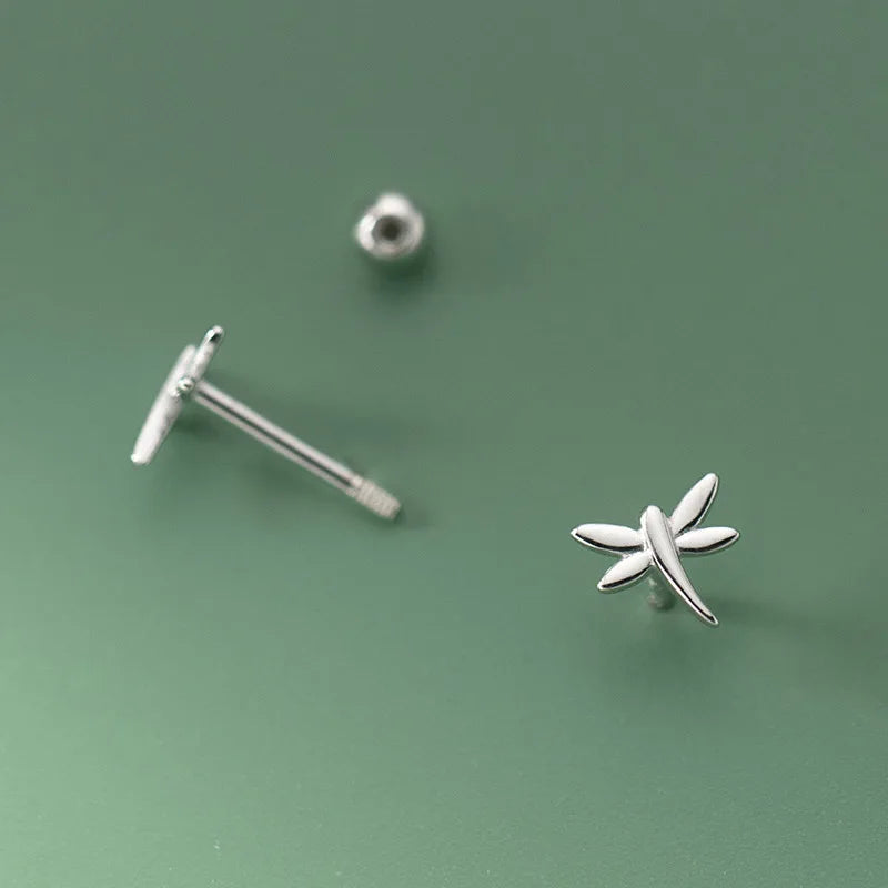 Cute Insect Dragonfly Screw Stud Earrings DG0179