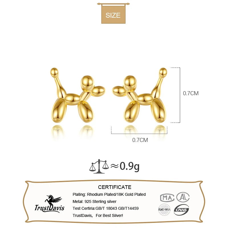 Fashion Animal Balloon Dog Stud Earrings DA2606