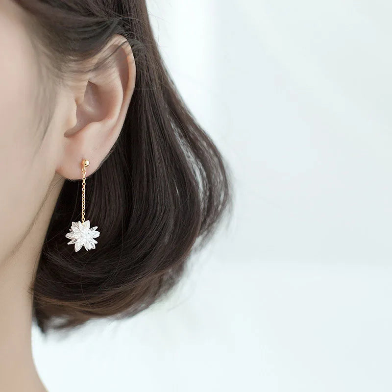 Sweet Dazzling Ice Crystal Flower Stud Earring DS2183