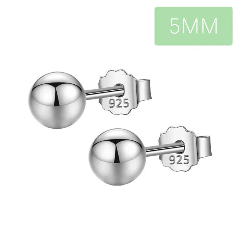 Cute Small Gold Silver Ball Beads Stud Earrings XY1331