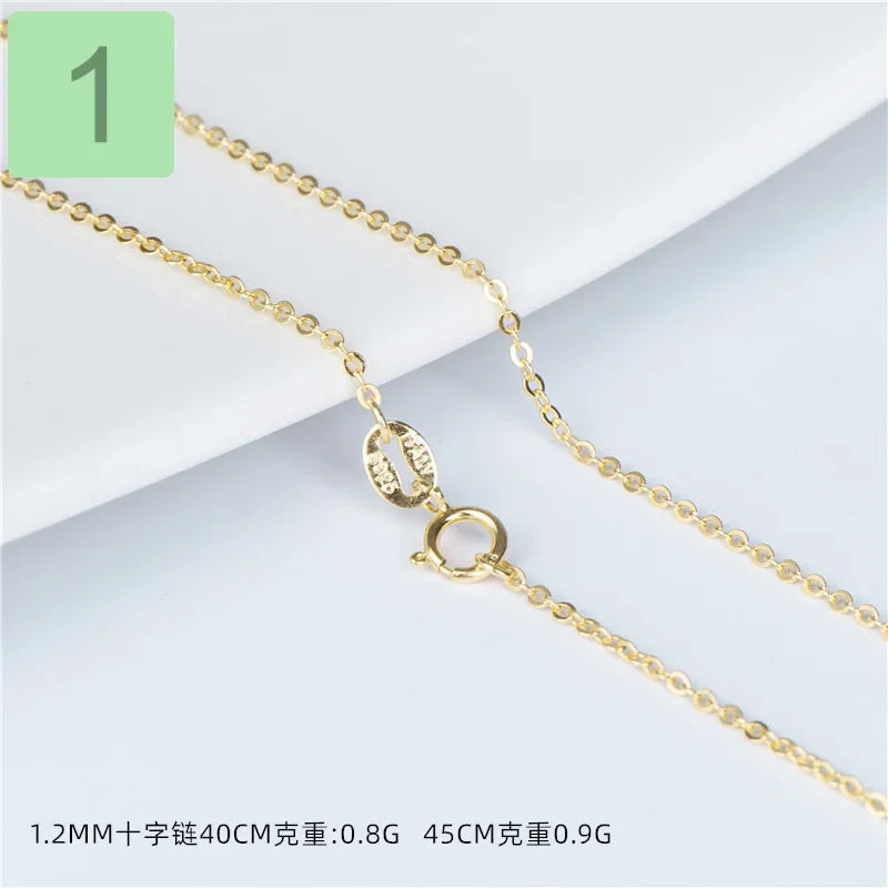 Gold Water-wave Snake Box Beads Chain For Woman 40/45cm Chain Necklace Accessories DC23