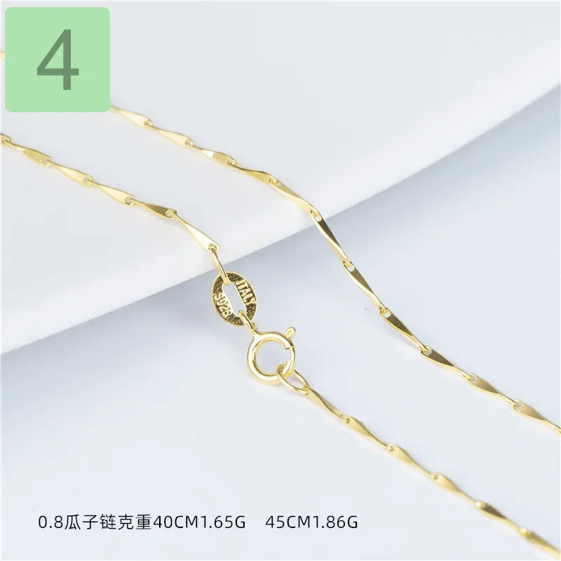 Gold Water-wave Snake Box Beads Chain For Woman 40/45cm Chain Necklace Accessories DC23