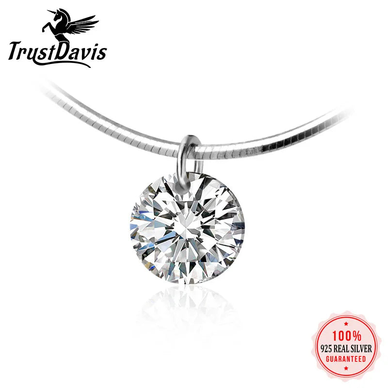 Sweet Dazzling 6mm CZ Pendant Necklace DS2108