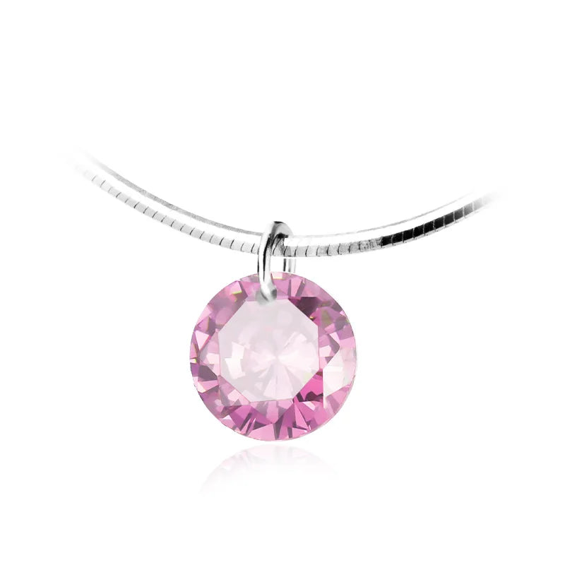 Sweet Dazzling 6mm CZ Pendant Necklace DS2108