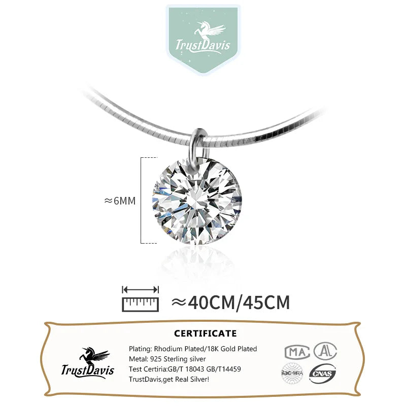 Sweet Dazzling 6mm CZ Pendant Necklace DS2108