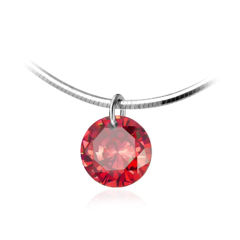 Sweet Dazzling 6mm CZ Pendant Necklace DS2108