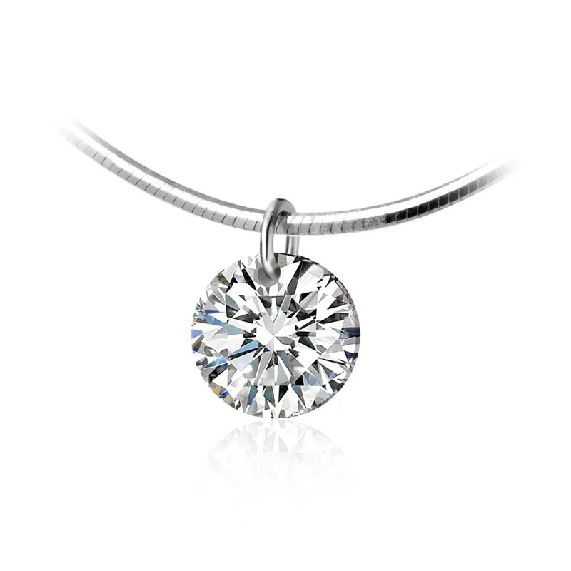 Sweet Dazzling 6mm CZ Pendant Necklace DS2108