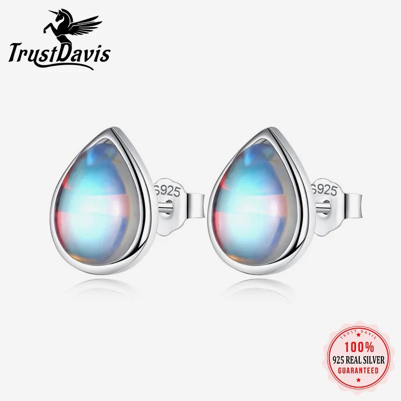 Sweet Water Drop Moonstone Stud Earrings DD1096