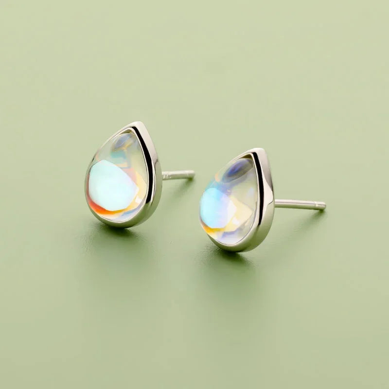 Sweet Water Drop Moonstone Stud Earrings DD1096