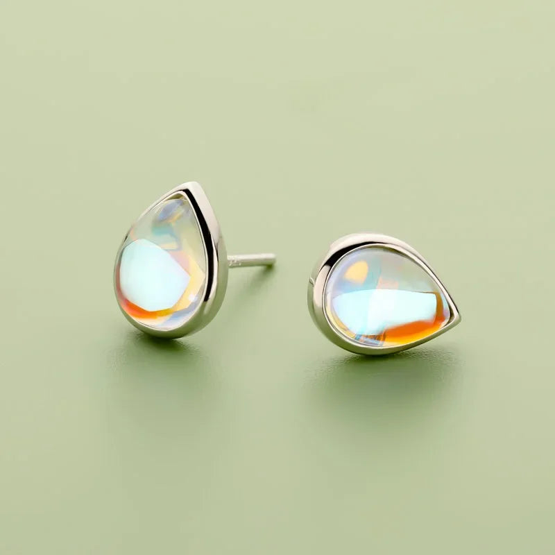 Sweet Water Drop Moonstone Stud Earrings DD1096