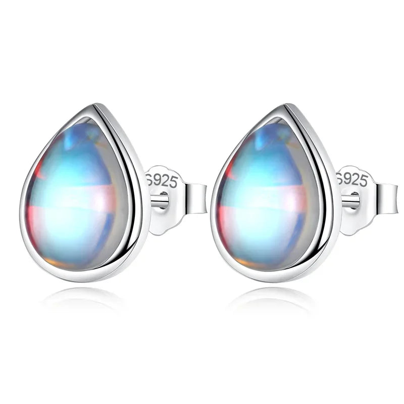 Sweet Water Drop Moonstone Stud Earrings DD1096