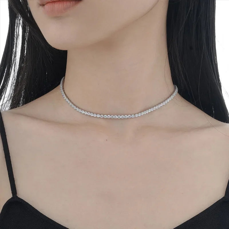 Temperament Sweet Choker Dazzling CZ Clavicle Necklace DS1869