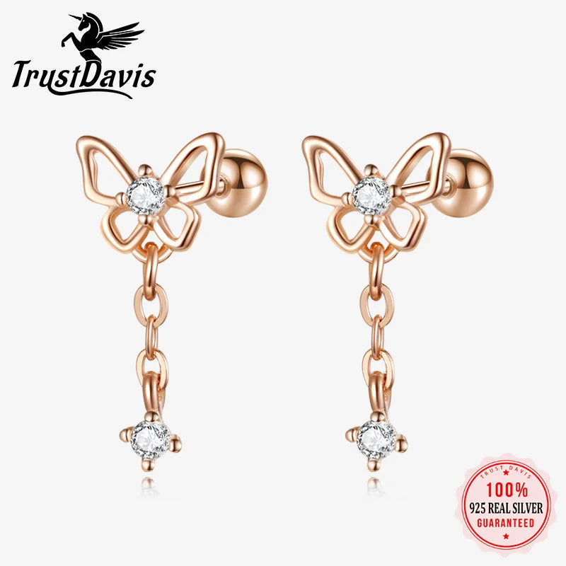 Elegant Fashion Butterfly Zircon Stud Earring DS4220