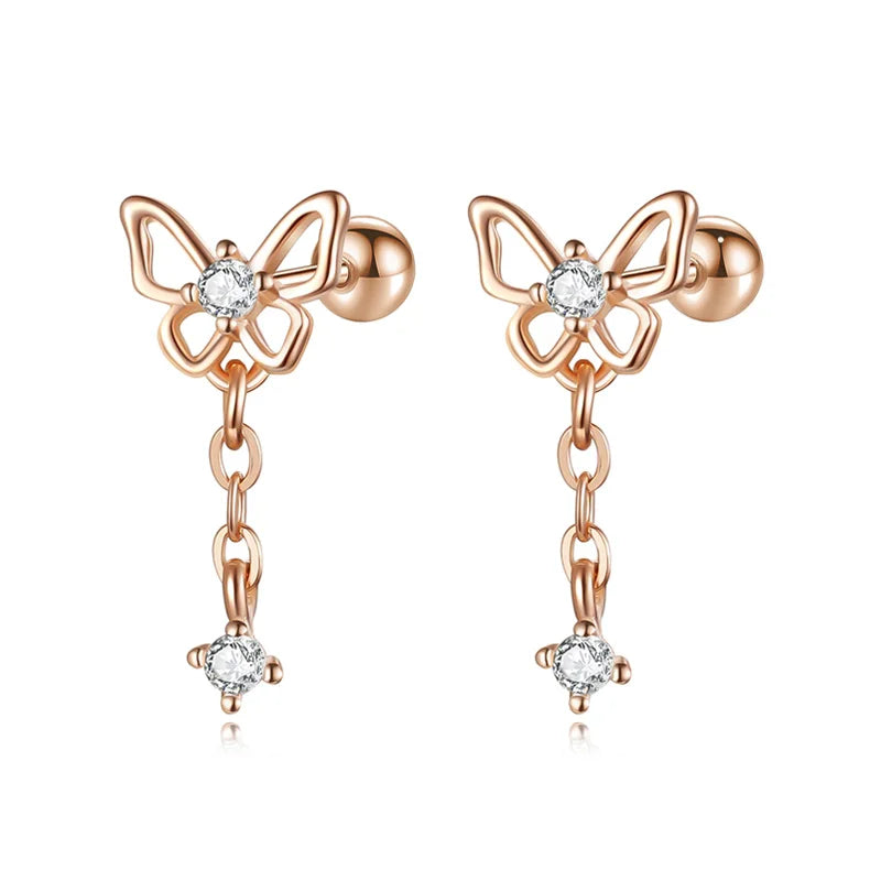 Elegant Fashion Butterfly Zircon Stud Earring DS4220