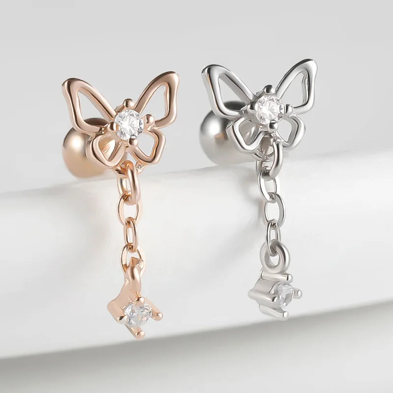 Elegant Fashion Butterfly Zircon Stud Earring DS4220