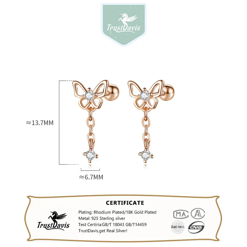 Elegant Fashion Butterfly Zircon Stud Earring DS4220