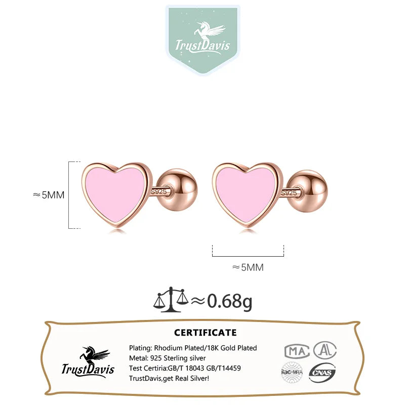 Sweet Heart Color Screw Stud Earrings DS4124